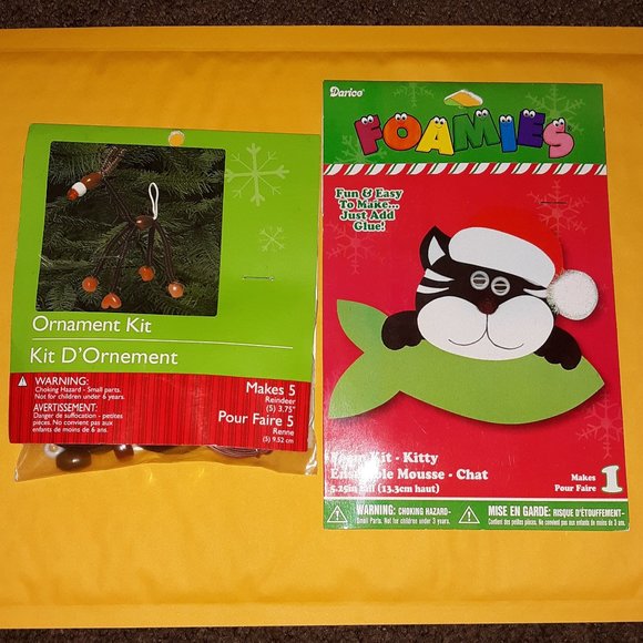 Other - 2 New Christmas Crafts Ornament Kit & Foam Cat